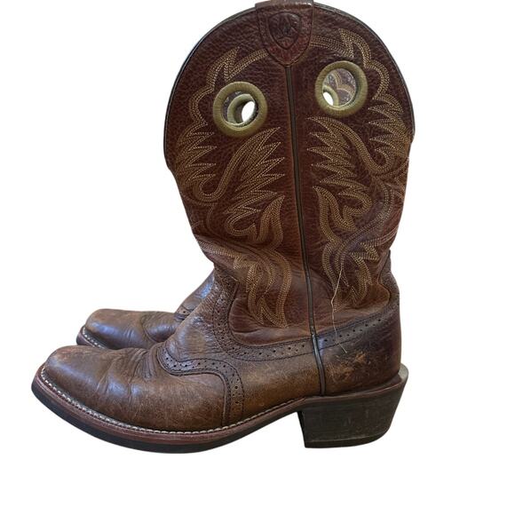 Ariat Hertiage Roughstock western brown‎ leather mens cowboy boots SIZE 9D main image 6